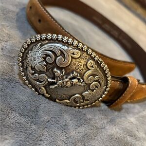 Nocona Genuine Leather Belt in Rich Brown